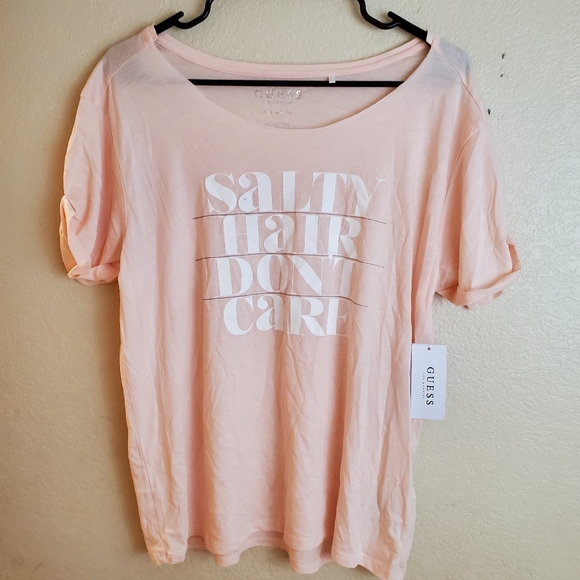 GUESS pink short sleeve lounge sleep casual top